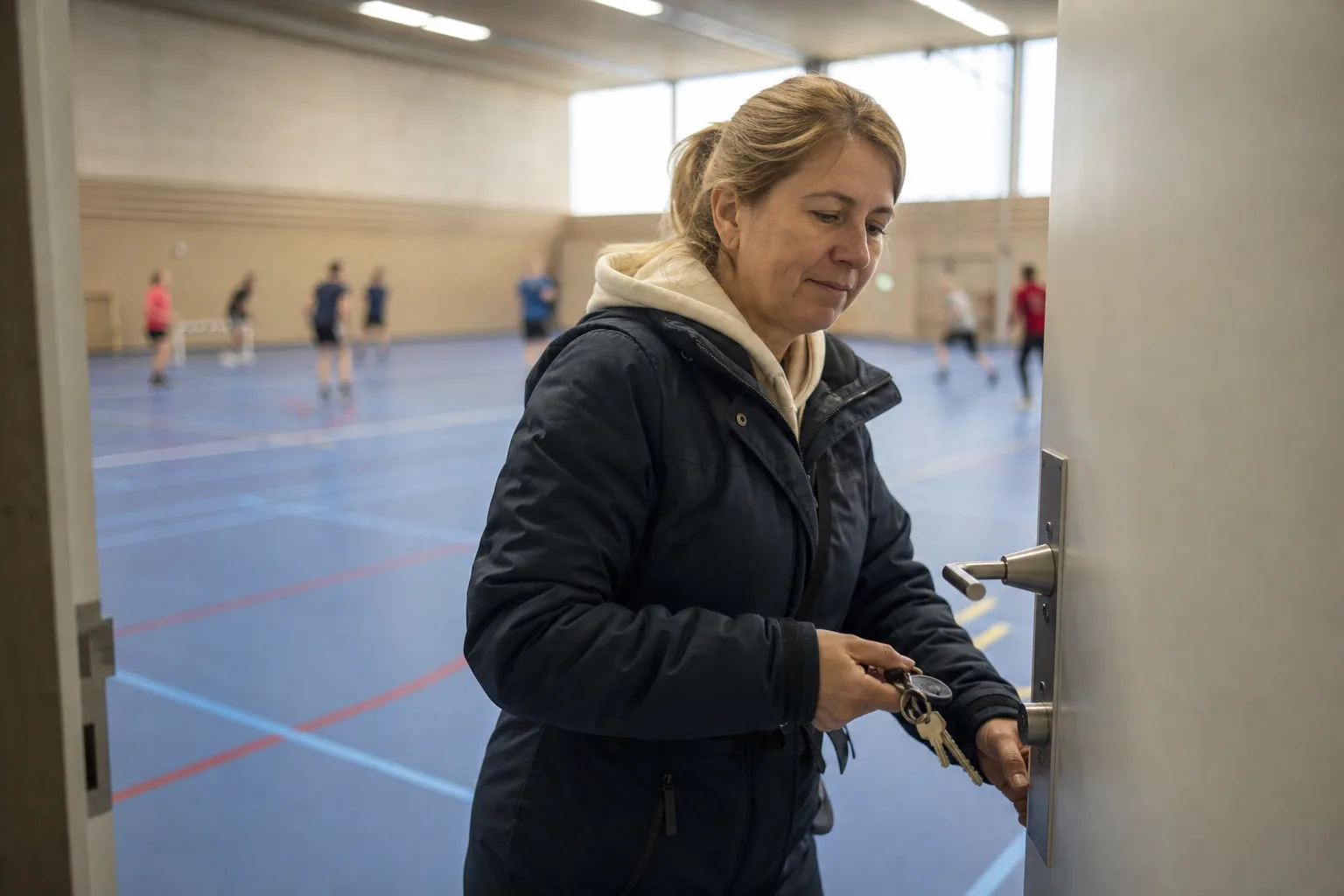 Een Nederlandse sportclub of leslokaal. Beeld bij het artikel: Wat moet er gebeuren tijdens een zaaldienst, van de sleutel halen tot afsluiten?